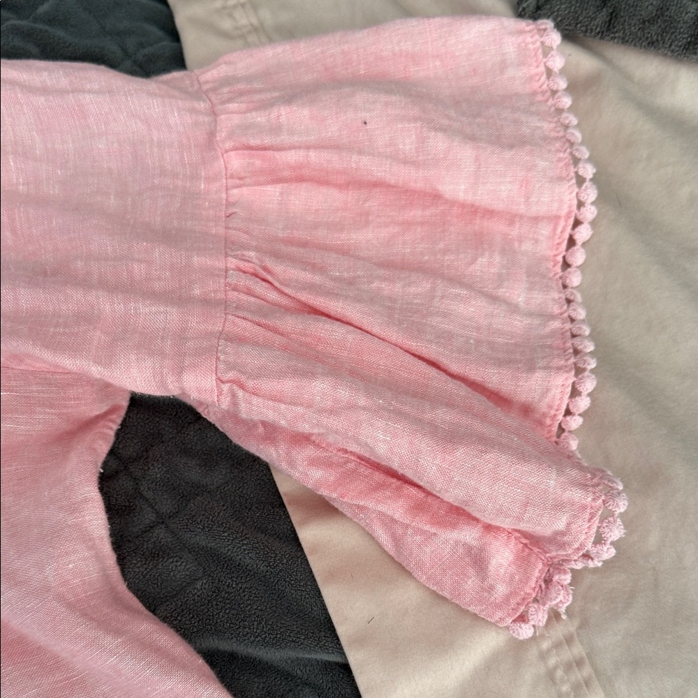 Tahari Pink Linen Women's Top - Picture 4 of 7